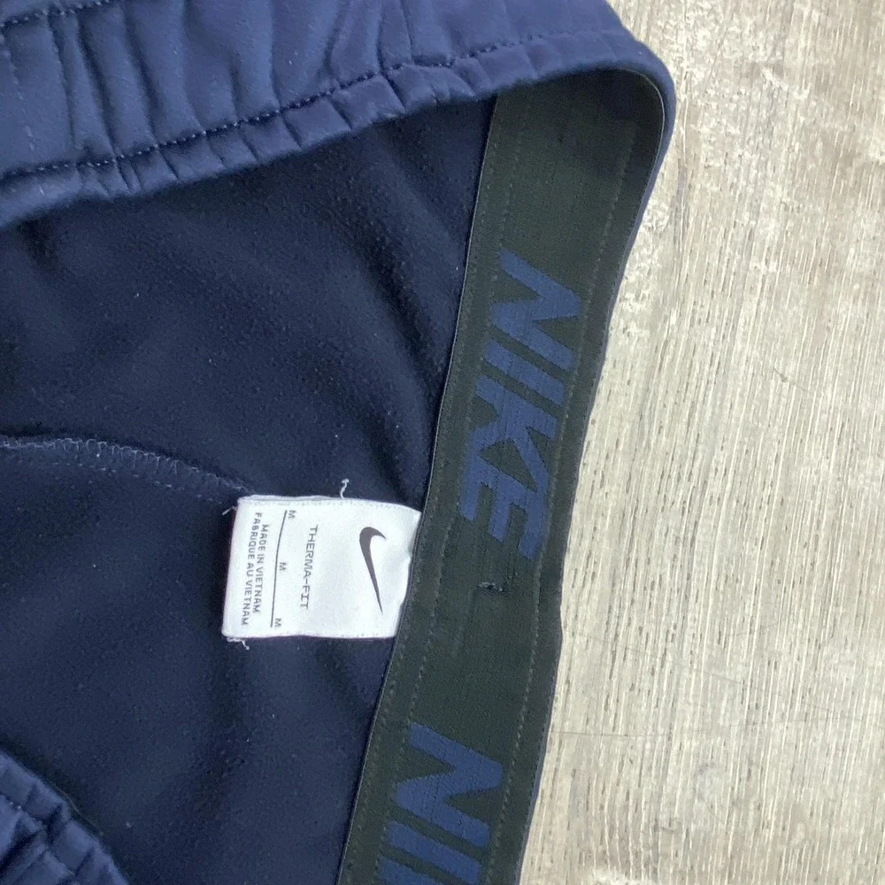 Nike Pants Mens Medium 30 Inseam Blue Therma-FIT Fleece Sweatpants Athletic‎